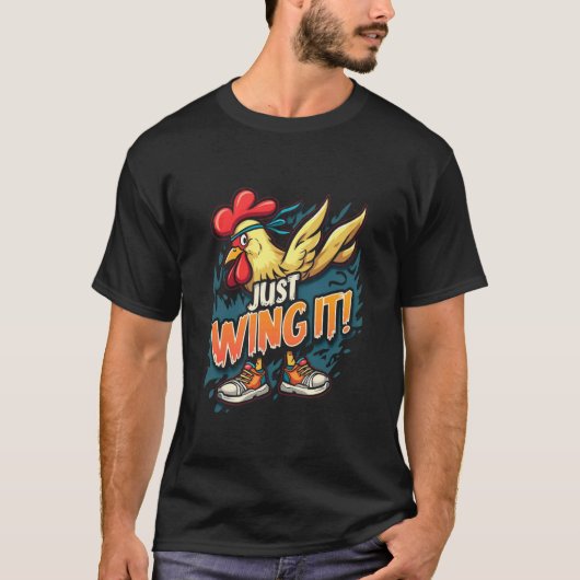 GEWOON WINGEN! Grappige Kip T-shirt (Voorkant)
