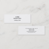 Gewoon wit, elegant modern mini visitekaartje (Voorkant / Achterkant)