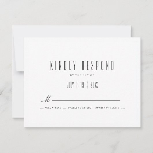 Gewoon wit | Weddenschap RSVP Kaartje (Voorkant)