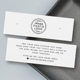 Gewoon witte, aangepaste logo met oorenkaart mini visitekaartjes