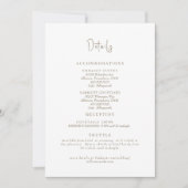 Gewoon witte bruiloft details behuizing kaart (Voorkant)