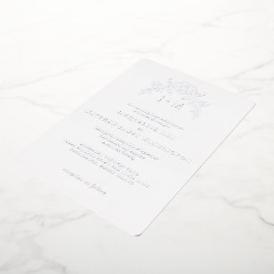 Gewoon witte elegantie zilver folie uitnodiging