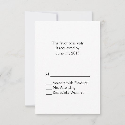 Gewoon witte RSVP Kaartje (Voorkant)