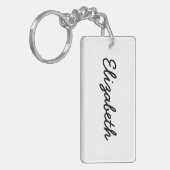 Gewoon witte vaste kleur Pas deze aan Sleutelhanger (Voorkant Links)