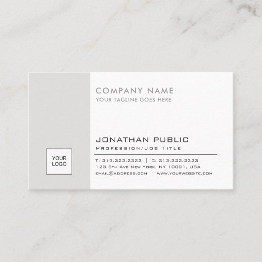 Gewoon zakelijk Modern Professioneel Elegant Logo Visitekaartje (Voorkant)