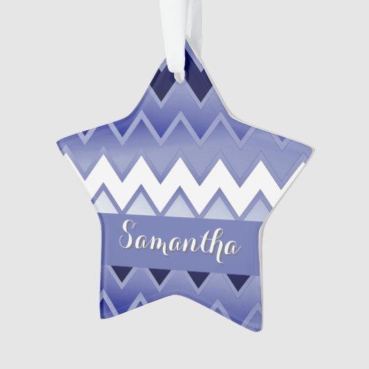 Gewoon ZigZag-marineblauw Ornament (voorkant)