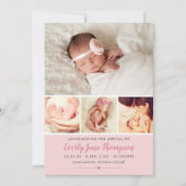 Gewoon Zoete Ballerina Roze Baby Meisje Collage Ge Aankondiging (Voorkant)
