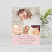 Gewoon Zoete Ballerina Roze Baby Meisje Collage Ge Aankondiging (Staand voorkant)
