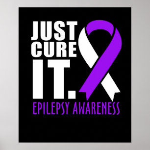 Gewoon zorgen voor Epilepsy Bewustheid Ribbon Poster