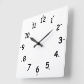 Gewoon zwart en wit vierkante klok (Hoek)