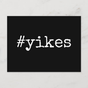 Gewoon zwart hashtag yikes uitgesteld bruiloft briefkaart
