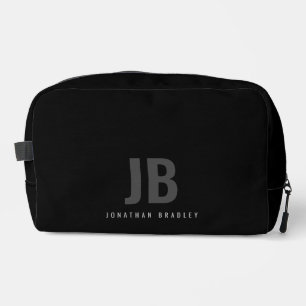 Gewoon zwart modern minimalistisch monogram toilettasje