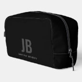 Gewoon zwart modern minimalistisch monogram toilettasje (Rechterhoek)
