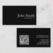 Gewoon zwart QR-code Farmaceutische Visitekaartje (Voorkant / Achterkant)