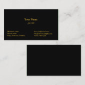 gewoon zwart visitekaartje met gouden lettertype (Voorkant / Achterkant)