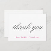 Gewoon zwart-wit minimalistisch bedankkaart (Voorkant / Achterkant)