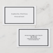 Gewoon zwart-wit minimalistisch creatief modern visitekaartje (Voorkant / Achterkant)