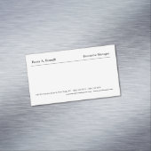 Gewoon zwart-wit minimalistisch modern magnetisch visitekaartje (Voorbeeld)