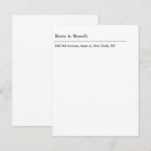 Gewoon zwart-wit minimalistisch modern RSVP kaartje (Voorkant / Achterkant)