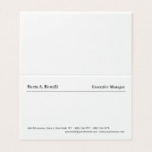 Gewoon zwart-wit minimalistisch modern visitekaartjes (Buitenkant ongevouwen)