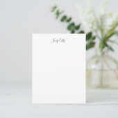 Gewoon zwart wit minimalistische kalligrafie RSVP kaartje (Staand voorkant)