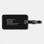 Gewoon zwart-wit, modern minimalistisch bagagelabel (Achterkant horizontaal)