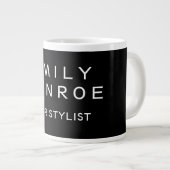 Gewoon zwart-wit, modern minimalistisch extra grote beker (Voorkant rechts)