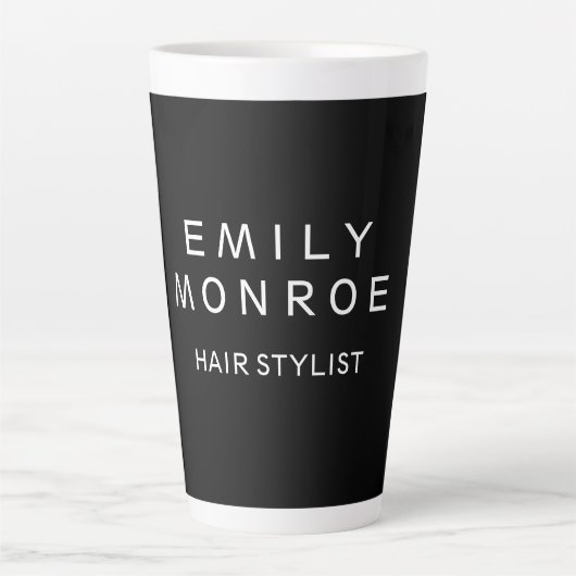 Gewoon zwart-wit, modern minimalistisch latte mok (Voorkant)