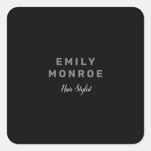 Gewoon zwart-wit, modern minimalistisch vierkante sticker (Voorkant)