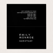 Gewoon zwart-wit, modern minimalistisch visitekaartjes (Buitenkant ongevouwen)