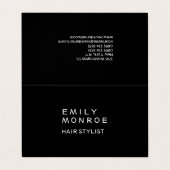 Gewoon zwart-wit, modern minimalistisch visitekaartjes (Buitenkant ongevouwen)