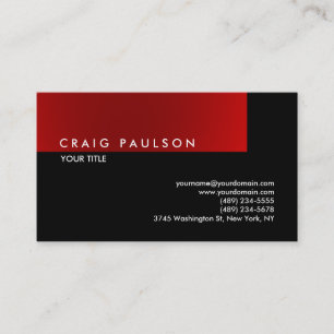 Gewoon Zwart Wit Rood Professioneel Visitekaartje