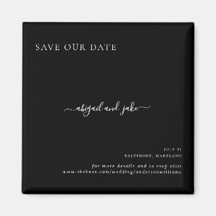 Gewoon zwarte bruiloft Bewaar onze datum Magneet