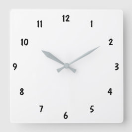 Gewoon zwarte cijfers Verbluffende Fab Vierkante Klok