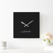 Gewoon zwarte elegant script yoga grote klok inade (Huis)