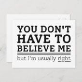 Gewoonlijk juist briefkaart (Voorkant / Achterkant)