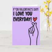 GEWOONTE Ik hou van je KPOP Vinger Hart Romantisch Kaart (Gele Bloem)