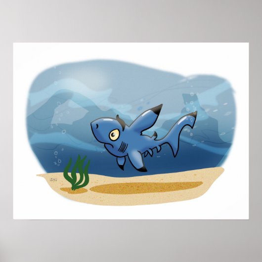 Geworstelde haai poster (Voorkant)