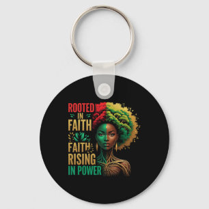 Geworteld Geloof Rijzende Afro God Afrikaanse Mela Sleutelhanger