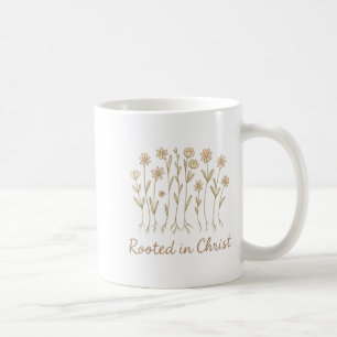 Geworteld in Christ Flowers Christelijk Meisje God Koffiemok