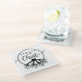 Geworteld in Christus Glazen Onderzetter (Schuin)