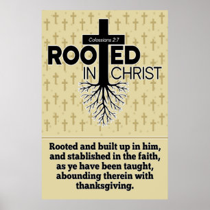 Geworteld in Christus Kolossenzen 2:7 Bijbelstudie Poster