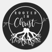 Geworteld in Christus Ronde Sticker (Voorkant)