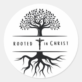 Geworteld in Christus Ronde Sticker