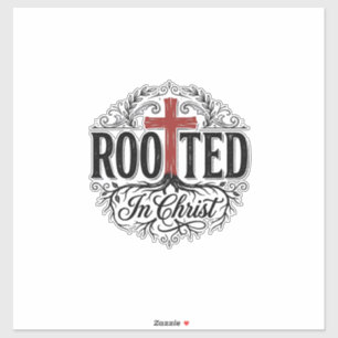 Geworteld in Christus Vintage Christelijk Kruis De Sticker