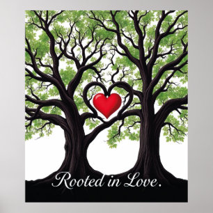 Geworteld in de liefde Hart boom symbolische kunst Poster