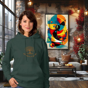 Geworteld in de Natuur Levensboom – Koper Accent Hoodie