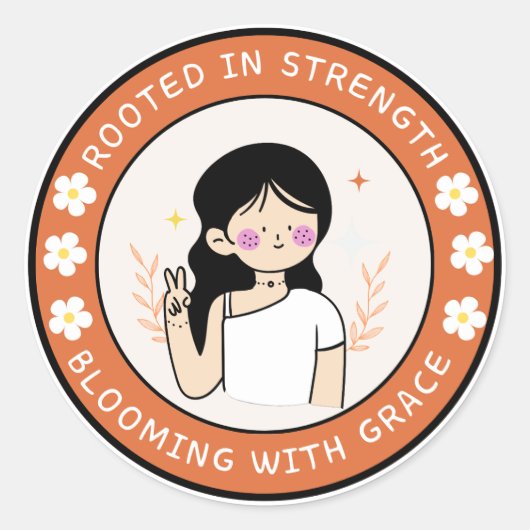 Geworteld in een sterke Sticker (Voorkant)