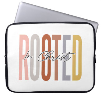 Geworteld in het Christ Laptop Hoesje Sleeve