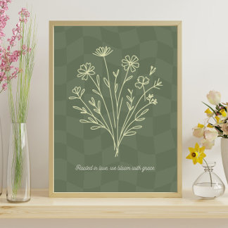 Geworteld in liefde, bloei met gratie poster